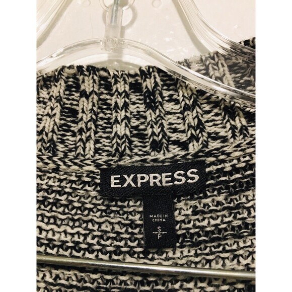 Express Cardigan Long Sleeves Gray Chunky Knit Open Sweater Oversize SP - Picture 9 of 12